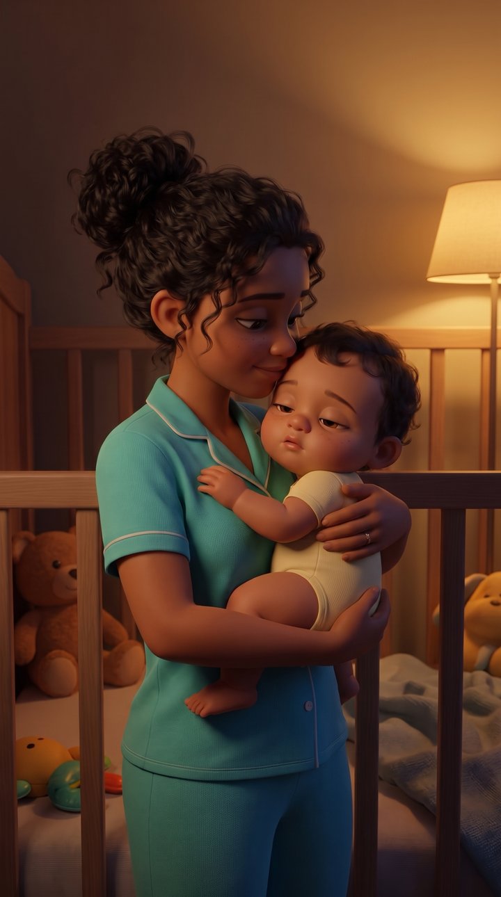 Ana ninando o Bento de madrugada
